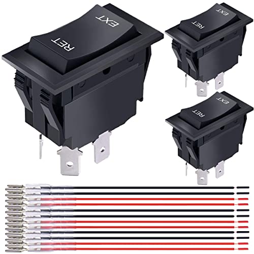 MKBKLLJY 3St. Momentary RV Jack Rocker Switch 20A 12V DC Reversing Polarity Power Toggle Switch Motor Reverse Control DPDT 4Pin EIN-AUS/EIN für 5th Wheel Tongue Trailer Stabilizer mit Terminal Drähte MKBKLLJY 3St. Momentary RV Jack Rocker Switch 20A 12V DC Reversing Polarity Power Toggle Switch Motor Reverse Control DPDT 4Pin EIN-AUS/EIN für 5th Wheel Tongue Trailer Stabilizer mit Terminal Drähte von MKBKLLJY