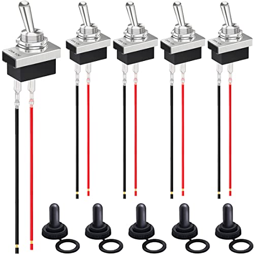 MKBKLLJY 5St. Kippschalter 2Pin DC 12V 25A SPST EIN-AUS 2Position mit Upgrade wasserdichte Abdeckkappe und verriegelte Terminal Drähte für Auto Auto Boot RV MKBKLLJY 5St. Kippschalter 2Pin DC 12V 25A SPST EIN-AUS 2Position mit Upgrade wasserdichte Abdeckkappe und verriegelte Terminal Drähte für Auto Auto Boot RV von MKBKLLJY