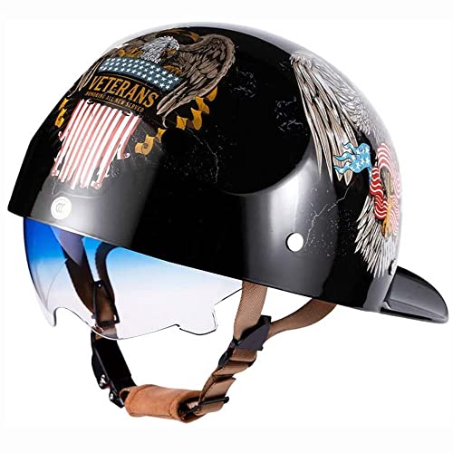 Motorrad Half Shell Half Helm, Baseball Cap Motorrad Helm Cruiser Chopper Scooter Helm Für Fahrrad Moped ECE Zulassung Motorrad Half Shell Half Helm, Baseball Cap Motorrad Helm Cruiser Chopper Scooter Helm Für Fahrrad Moped ECE Zulassung von MKDSUH