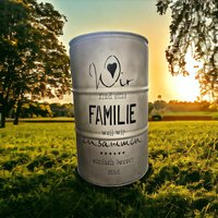 Feuertonne Wir Sind Eine Familie | 200L Mit Deckel , 88cm Hoch Und 58cm Im Durchmessser, Echte Handarbeit von MKDesignbyMK