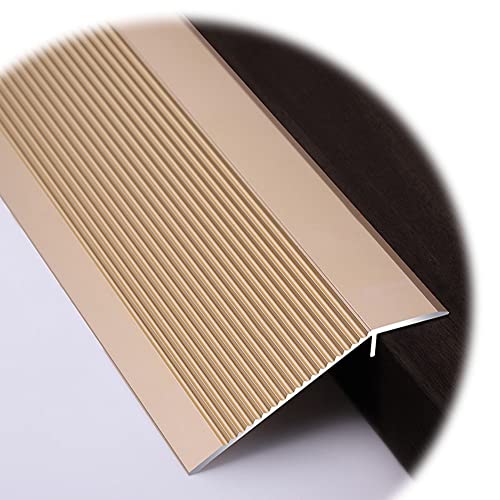 MKEING Aluminium Boden Übergangsleiste 100mm Übergangsprofil Türschwelle Übergangsschiene Teppichkantenleiste Höhenausgleich 10-40mm (Color : Gold) von MKEING