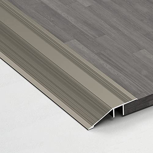 MKEING Türschwellen Leiste Aluminium Boden Übergangsleiste Teppichleisten Übergangsprofil Höhenausgleich 12mm Übergangsschiene Abschlußleiste (Color : Grey, Size : 100cm) von MKEING