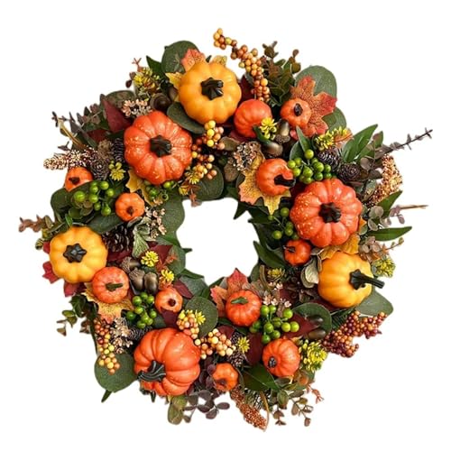 45cm Herbstkränze Kürbis Beere Ahornblatt Ernte Herbst Haustür Wohnkultur von MKEMQXBEP