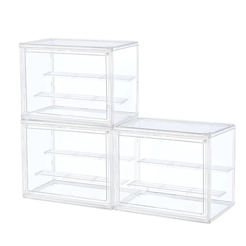 MKEMQXBEP Klare Display-Box stapelbar Kunststoff staubdicht Lagerbehälter Figuren Display(3Pcs) von MKEMQXBEP