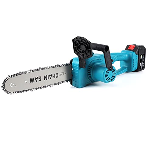 12-Zoll-Akku-Elektrosäge Kettensäge Bürstenloser Motor Holzbearbeitungs-Holzschneider Pruning Garden Tool for 18-V-Batterie Für Schneiden und Entgraten(No battery no plug) von MKHFP