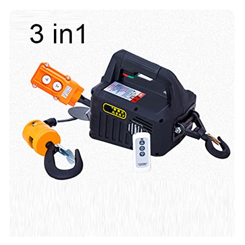 500 kg Fernbedienung Kran Hoist Draht Seil Elektrische Hoist Aluminium Shell Hoist Haushalt Innen Kleine Kran Hoist Für den Waldgarten(3 in 1,300 Kg 11.8m) von MKHFP