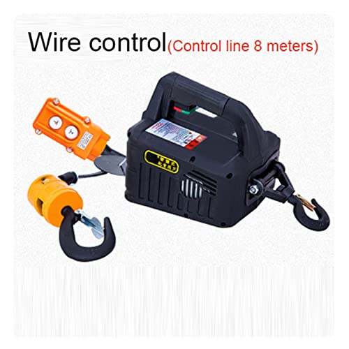 500 kg Fernbedienung Kran Hoist Draht Seil Elektrische Hoist Aluminium Shell Hoist Haushalt Innen Kleine Kran Hoist Für den Waldgarten(Wire control,100 Kg 25m) von MKHFP