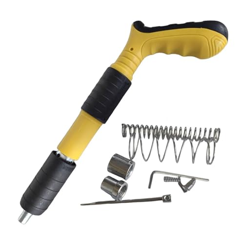 Baunagler, Nägel Pistolen Wand Nagel Pistolen Hause DIY Installation Mini Niet Werkzeug Tragbare Draht Befestigungs Gerät for Decke Draht Hider(Yellow Accessories) von MKHFP