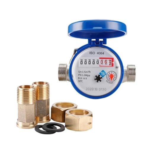 Digitaler Durchflussmesser Professioneller Wasserzähler, Wasserzähler-Durchflussmessrät Mit Kupferbeschlän, Drehzeir-Zählerinstrument Genaue Messung von MKHFP