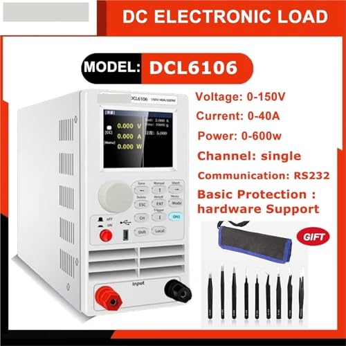 Digitaler Lasttester, 600 W DC elektronische Last, programmierbar DCL6106 DCL6204 400 W Einzel- und Zweikanal-Digitallast-Batterietester 0–150 V 0–40 A(DCL6106-600W) von MKHFP