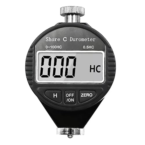 Elektronischer digitaler Härteprüfer, tragbares 0-100HD-Härtemessgerät, digitale Durometer-Skala mit großem LCD-Display Industrietester(Black Type C) von MKHFP