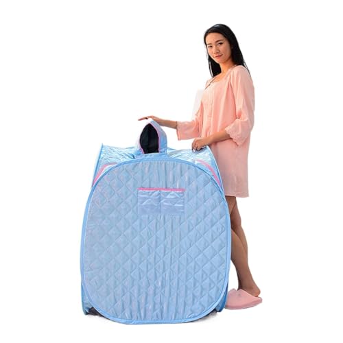 Heimsauna-Set, Tragbares, zusammenklappbares Dampfsauna-SPA-Raumzelt ohne Dampfgarer for eine oder zwei Personen, wichtsverlust, Ganzkörperabnahme(One person Blue) von MKHFP