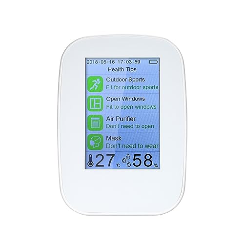 Luftqualitätstester, Digitaler Luftqualitätsdetektor for den Innen- und Außenbereich, HCHO- und TVOC-Tester, CO2-Messgerät, Monitortester mit wiederaufladbarem Akku Klare Anzeigeeinstellungen(D9-B) von MKHFP