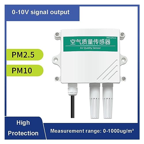 Luftqualitätstester, Luftqualitätssensor Temperatur und Luftfeuchtigkeit PM2.5PM10 Industrielle Verschmutzungsgaserkennung Staubpartikeldetektor Sender Klare Anzeigeeinstellungen(0-10V output) von MKHFP