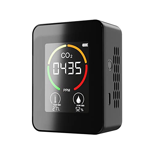 Luftqualitätstester, Multifunktionale LCD Digital Display Tragbare Kohlendioxid Meter Temperatur Und Feuchtigkeit Tester Luft Qualität Überwachung Analysator Klare Anzeigeeinstellungen(Noir) von MKHFP