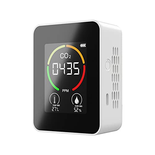 Luftqualitätstester, Multifunktionale LCD Digital Display Tragbare Kohlendioxid Meter Temperatur Und Feuchtigkeit Tester Luft Qualität Überwachung Analysator Klare Anzeigeeinstellungen(White) von MKHFP