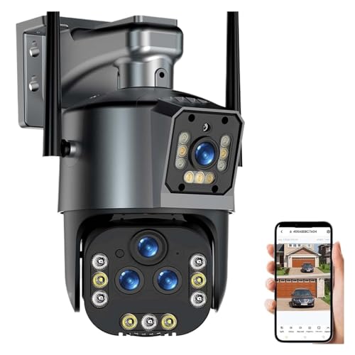 Sicherheitskameras für zu Hause, IP-Kamera, 16 MP, 8 K, Zoom, 20 x Zoom, kabellose Sicherheitskamera, für den Außenbereich, 4 K, PTZ-Kamera mit vier Objektiven, Überwachungskamera, CCTV für Smart Home von MKHFP