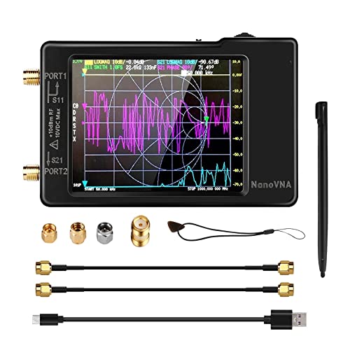 Signalanalysator, 2,8-Zoll-VNA-H-Vektor-Netzwerkantennenanalysator 10 kHz-1,5 GHz MF HF VHF UHF mit SD-Kartensteckplatz V3.6-Version Spektrumanalysator(NanoVNA-H) von MKHFP