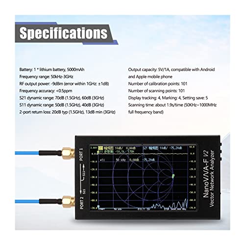 Signalanalysator, 4,3/3,2/2,8 Zoll Bildschirm 3G Vektor Netzwerkanalysator SAA-2 VNA V2 Antennenanalysator Kurzwelle HF VHF UHF Messung Duplexer Filter(4.3 Inch 3G) von MKHFP