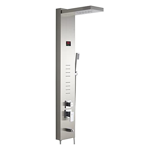 Touch-Control-Dusche, 304 Edelstahl Duschwand Duschset Heißer Und Kalter Kupferhahn Temperaturanzeige Dusche Mit Konstanter Temperatur von MKHFP