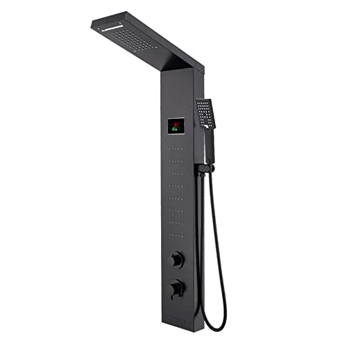 Touch-Control-Dusche, Duschwand Aus Edelstahl, Komplett Schwarz, Duschset, Kupfer, Duscharmatur, Badewanne, Duschsäule(T8) von MKHFP