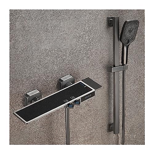 Touch-Control-Dusche, Kleines Duschset mit digitaler Anzeige for den Haushalt, Gunmetal Grey Split Einfache Dusche ohne Kopfbrause Badezimmer zu Hause(D) von MKHFP