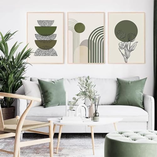 MKHFUW 3er Set Poster Abstrakte Botanische Blatt Gedruckt Poster Wandkunst, Abstrakte Boho Poster Strichzeichnung Frau,Kein Rahmen (Design-05,3Pcs-50x70cm) von MKHFUW