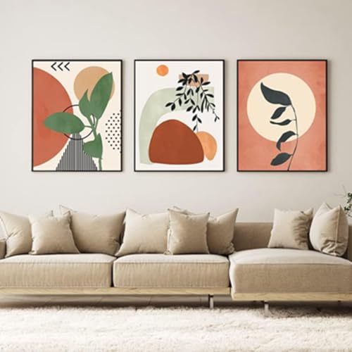 MKHFUW 3er Set Poster Abstrakte Botanische Blatt Gedruckt Poster Wandkunst, Abstrakte Boho Poster Strichzeichnung Frau,Kein Rahmen (Design-06,3Pcs-40x60cm) von MKHFUW