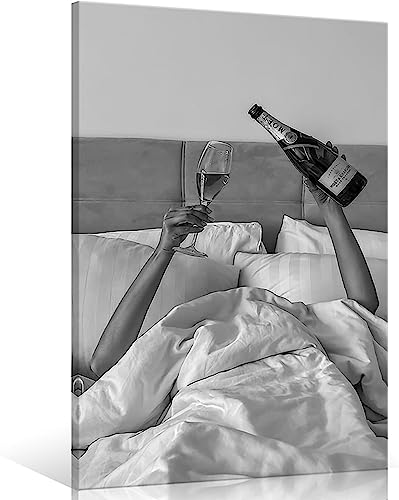 MKHFUW Leinwand Wandkunst Schwarz und Weiß Foto Feminist Poster Trendy Girl Fashion Home Wanddekoration - Ohne Rahmen (Foto-02,80x120cm*1) von MKHFUW