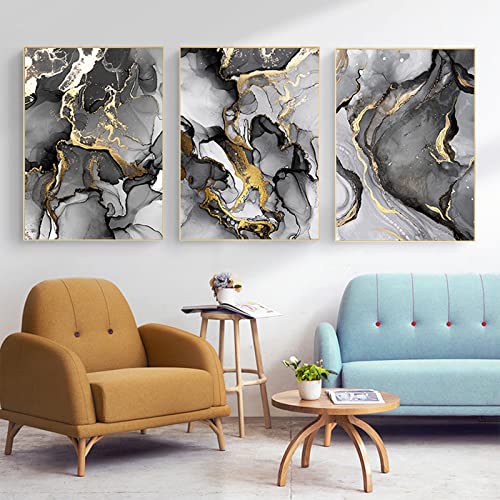 MKHFUW Moderne Abstrakte Wandmalerei Kunstdekoration, Islamisches Bild Arabische Kalligraphie Dekoration Tinte Malerei Plakat, Rahmenlos (Wandbild-1,60x90cm*3) von MKHFUW