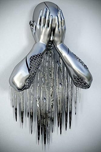 Metall Figur Statue Kunst Leinwand Gemälde Romantisch Abstrakt Poster und Drucke 3D Liebhaber Skulptur Poster Modernes Wohnzimmer Heimdekoration - Ohne Rahmen (LST-02,40x60cm*1) von MKHFUW