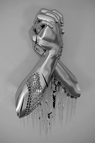 Metall Figur Statue Kunst Leinwand Gemälde Romantisch Abstrakt Poster und Drucke 3D Liebhaber Skulptur Poster Modernes Wohnzimmer Heimdekoration - Ohne Rahmen (LST-04,40x60cm*1) von MKHFUW