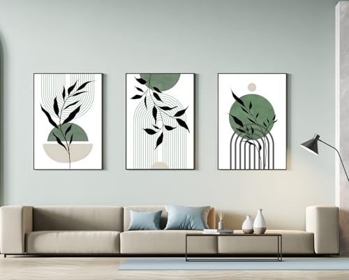 Moderne Boho Deko Bilder Aesthetic Pflanze Bilder,Natürliche Landschaft Strand, Abstrakt Kunst Wandbilder Bohemian Poster Set,Ohne Rahmen (30x40cm-3Pcs,Poster-04) von MKHFUW