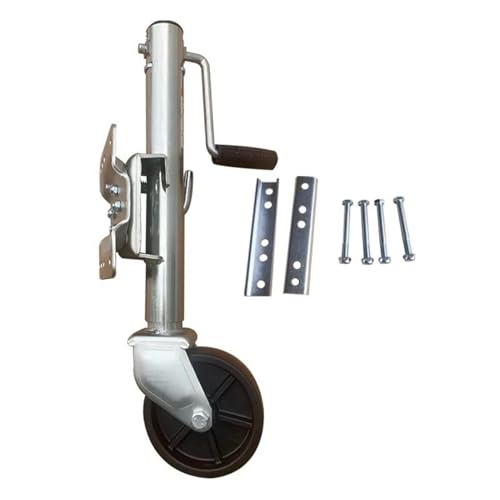 6 Zoll solides Rad Sidewind runder Schwenkanhängerheber mit angeschraubter Kapazität 540 kg Stützrad Boot RV Teile Zubehör Leicht zu tragen(A) von MKHQST
