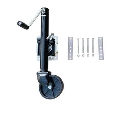 6 Zoll solides Rad Sidewind runder Schwenkanhängerheber mit angeschraubter Kapazität 540 kg Stützrad Boot RV Teile Zubehör Leicht zu tragen(B) von MKHQST