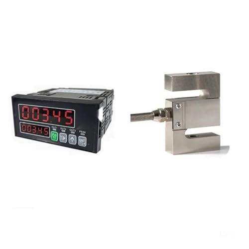 Kleiner S-Typ-Wiegesensor und Wägezellenmessgerät, Zugdrucksensor 100–300 kg mit 5-stelliger Anzeige, analoges Steuergerät, Gewichtssensor Modul Kit(100kg Indicator) von MKHQST
