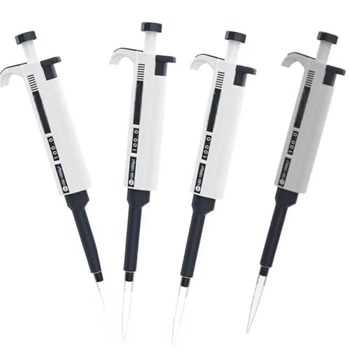 Laborpipette, 4 stücke Labor Pipette Pipettenübermikropipette Einzigen Kanal Von Pipetten Manuell Einstellbare Pipetten Digitale Pipette Gun für Labore(20-200ul) von MKHQST