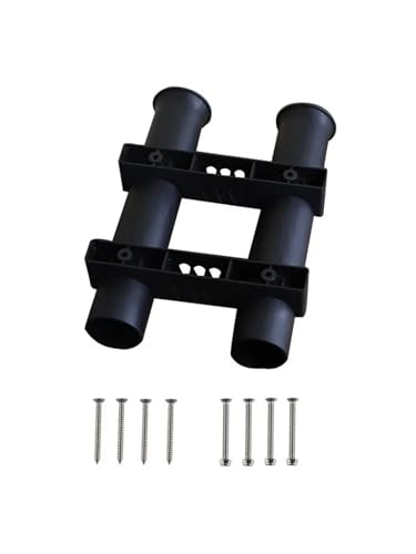 Schiff Hardware 1 STÜCKE Weiß Schwarz Kunststoff Rod Pole Halter Zwei Rohr Fischerboot Marine Yacht Hardware Angelrute Stange Halter for Boote für Boote, Wohnmobile(Black) von MKHQST