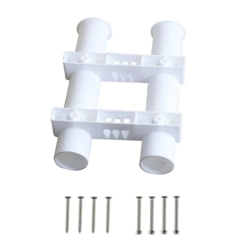 Schiff Hardware 1 STÜCKE Weiß Schwarz Kunststoff Rod Pole Halter Zwei Rohr Fischerboot Marine Yacht Hardware Angelrute Stange Halter for Boote für Boote, Wohnmobile(WHITE) von MKHQST