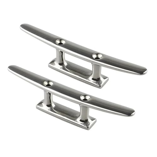 Schiff Hardware 2 STÜCKE 2-Loch-Combo-Festmacherklampe 5 "6" 8 "316 Edelstahl Poliert Bootklampen for Marinebootdeck Seil Krawatte Yacht für Boote, Wohnmobile(4inch(126mm)) von MKHQST