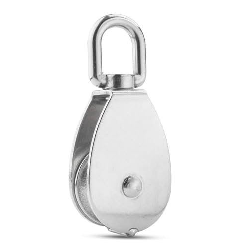 Schiff Hardware 2 Stück Edelstahl 304 Einzelrolle Drahtseil Aufhängungsleitung Schlepper Marinerolle U-förmige Heberingrolle für Boote, Wohnmobile(M32) von MKHQST