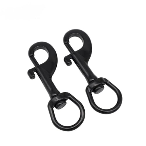 Schiff Hardware 2 Stück Edelstahl 316 schwarz oval Einzelkopfhaken Tauchen Schnellziehhaken Haustierleine Haken Wirbel Federhaken für Boote, Wohnmobile(70#) von MKHQST