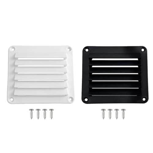 Schiff Hardware 2 stücke Boote Vent Abdeckung Marine Belüftung Fenster Boote Kabine Vents Lamellen Grills Lamellen Entlüftung Panel Abdeckung für Boote, Wohnmobile(1pc white+1pc black) von MKHQST