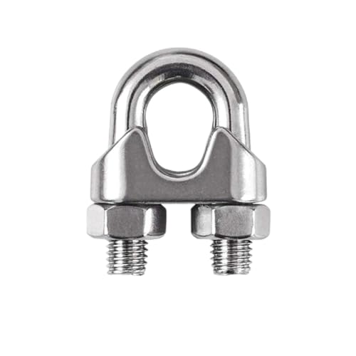 Schiff Hardware 2-teiliger Edelstahl-Klemmkopf Temperguss-Drahtseilklemme U-förmige Klemme Kraftklemme für Boote, Wohnmobile(M16-316) von MKHQST