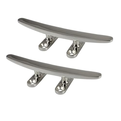 Schiff Hardware 2PCS Deck Flache Stollen Edelstahl 316 Mooring Boot 4 5 6 8 10 12 Zoll Heavy Duty Marine Hardware yacht Zubehör für Boote, Wohnmobile(10inch) von MKHQST