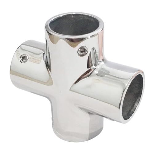 Schiff Hardware 316 Edelstahl Kreuz Regal Joint Runde Rohr Feste Stecker Yacht Marine Hardware Zubehör für Boote, Wohnmobile(25mm) von MKHQST