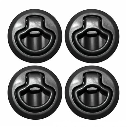 Schiff Hardware 4Pcs Flush Boote Kunststoff Flush Pull Lift Ringe Griff Marine Locker for Marine Boote Yacht für Boote, Wohnmobile(Black) von MKHQST