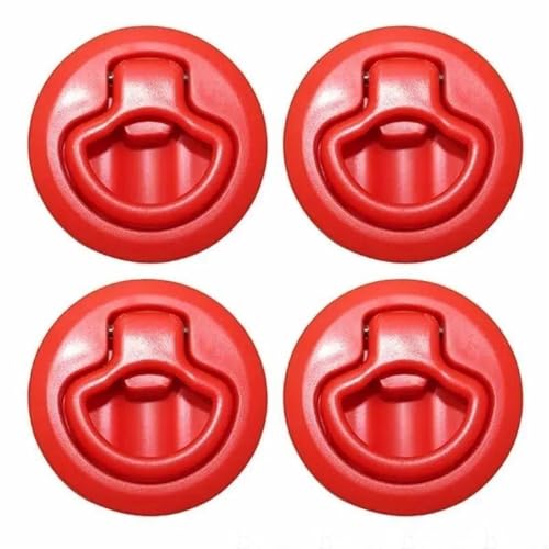 Schiff Hardware 4Pcs Flush Boote Kunststoff Flush Pull Lift Ringe Griff Marine Locker for Marine Boote Yacht für Boote, Wohnmobile(Red) von MKHQST
