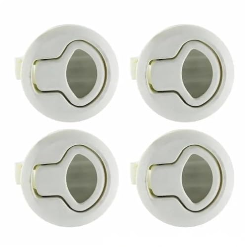 Schiff Hardware 4Pcs Flush Boote Kunststoff Flush Pull Lift Ringe Griff Marine Locker for Marine Boote Yacht für Boote, Wohnmobile(White) von MKHQST