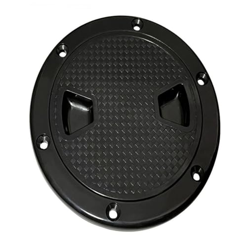 Schiff Hardware ABS Runde Deck Inspektion Zugang Luke Abdeckung Kunststoff Weiß Schwarz Boot Schraube Heraus Deck Inspektion Platte for Yacht Marine 4 zoll für Boote, Wohnmobile(Black1) von MKHQST